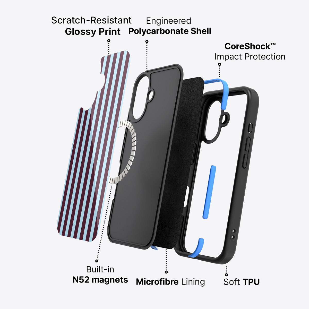 iPhone 17 case construction – Cabernet Column phone case