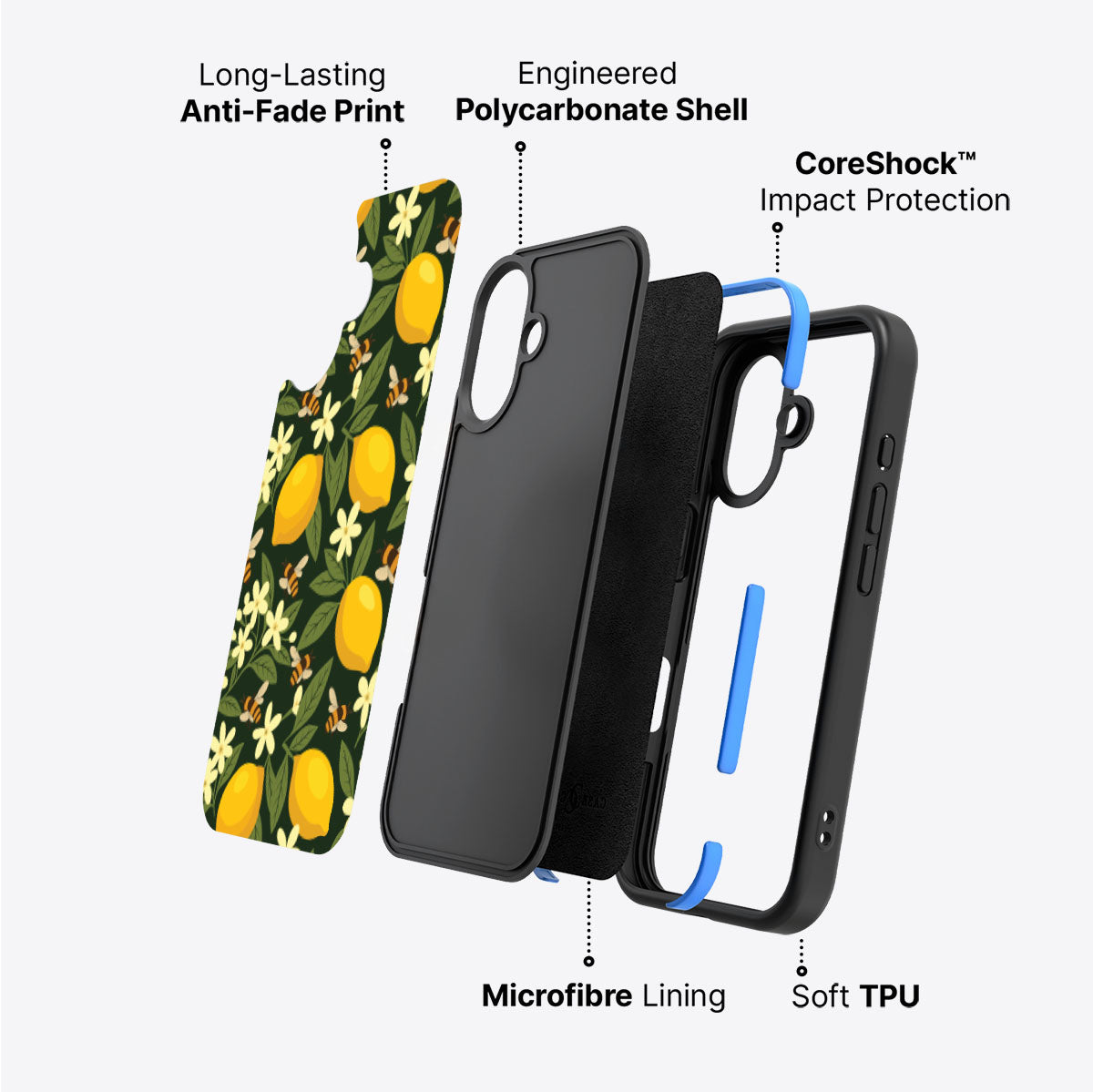 Lemon and Bees - iPhone 17 Case 4 #case type_core (non magsafe)