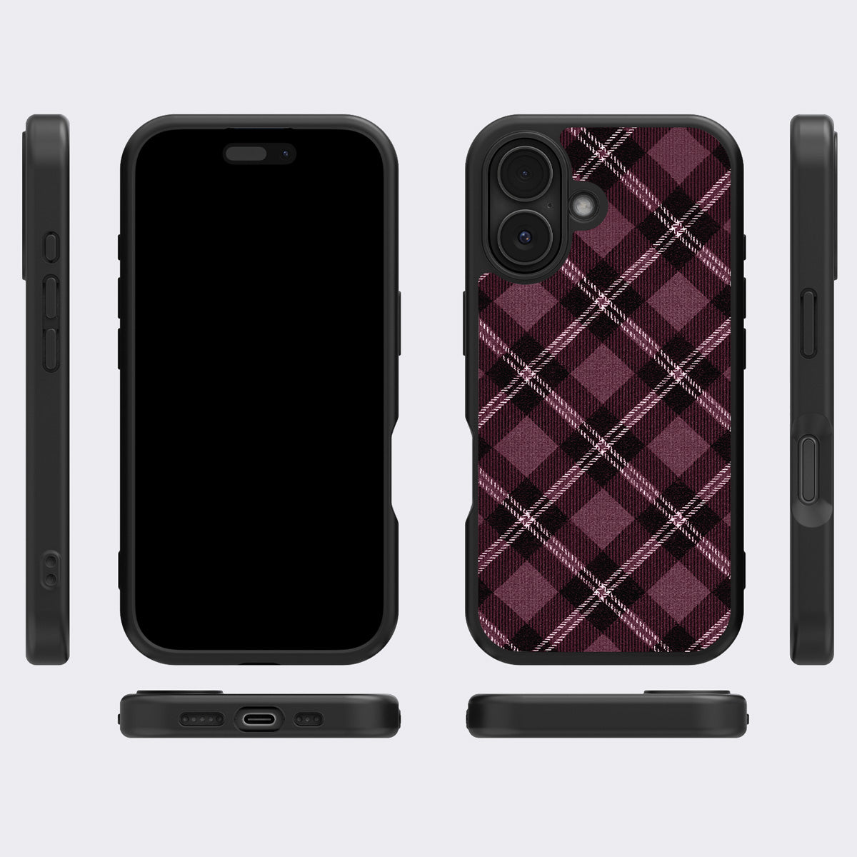Merlot Weave iPhone 17 case cover – multi-angle view