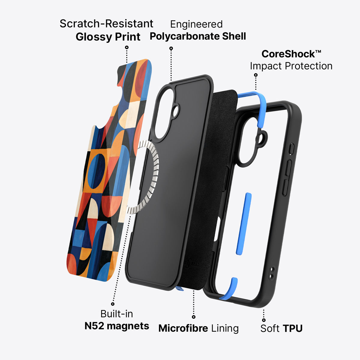 iPhone 17 case construction – Modernist Muse phone case