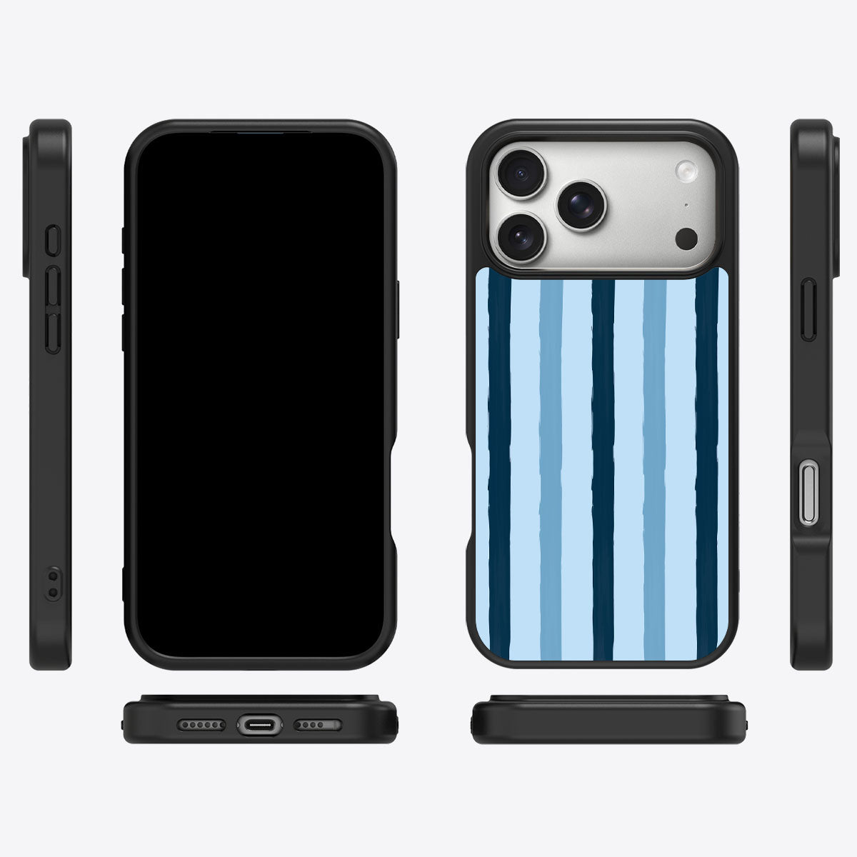 Blue Watercolor Stripes - iPhone 17 Pro Case #case type_core (magsafe), #case type_core (non magsafe)