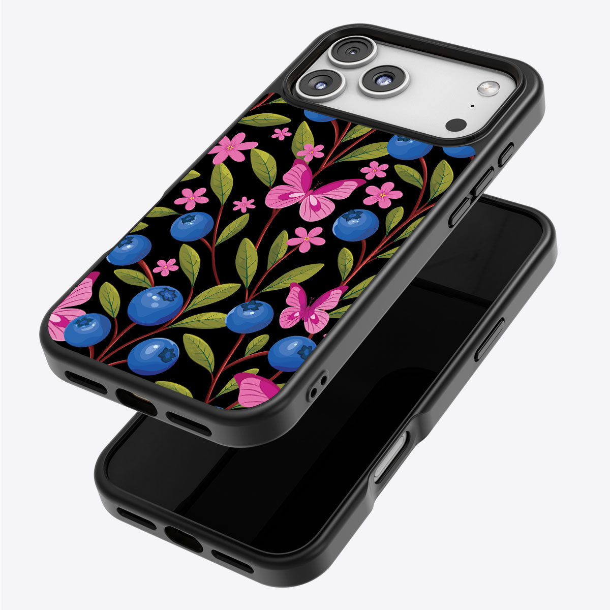 Blueberry Butterflies - iPhone 17 Pro Case #case type_core (magsafe), #case type_core (non magsafe)