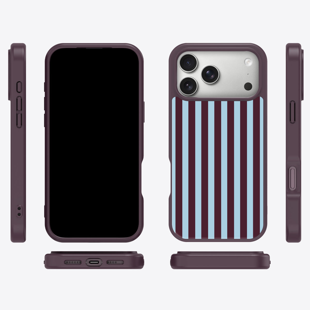 Cabernet Column iPhone 17 Pro case cover – multi-angle view
