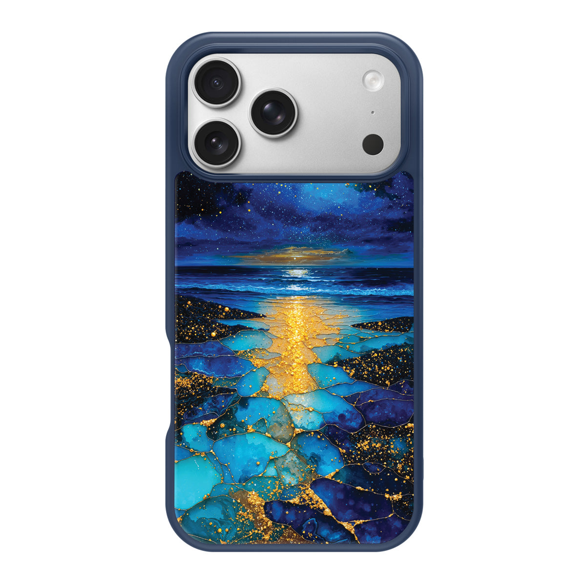Cosmic Seascape design back view – iPhone 17 Pro case