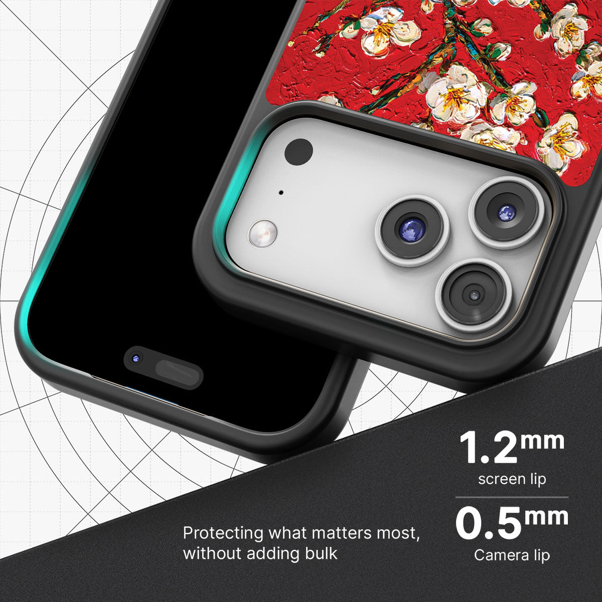 Crimson Blossom slim iPhone 17 Pro phone case