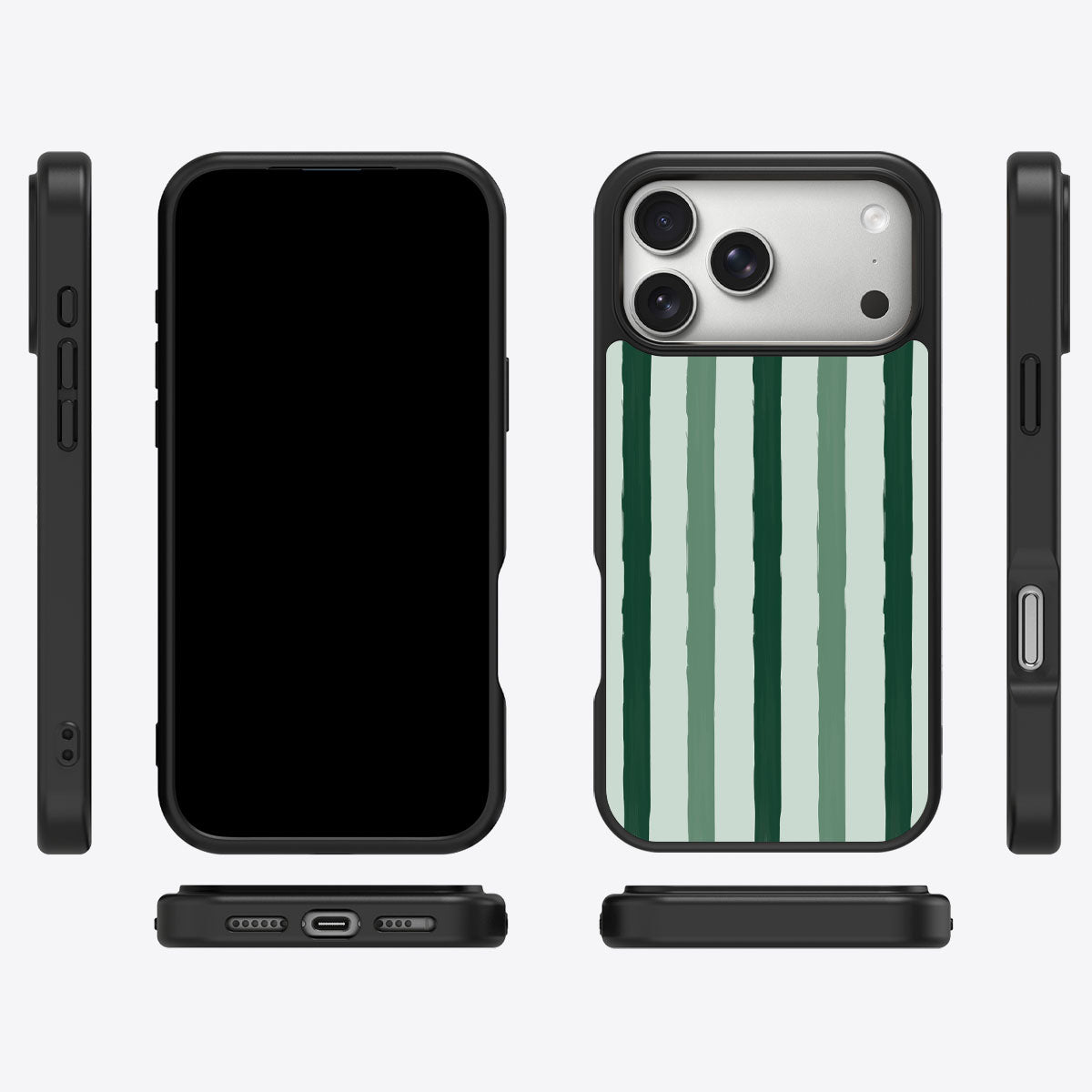 Green Watercolor Stripes - iPhone 17 Pro Case #case type_core (magsafe), #case type_core (non magsafe)