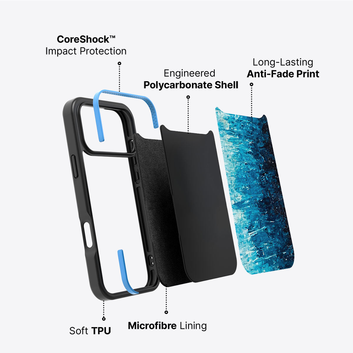 Indigo Impasto - iPhone 17 Pro Case #case type_core (non magsafe)