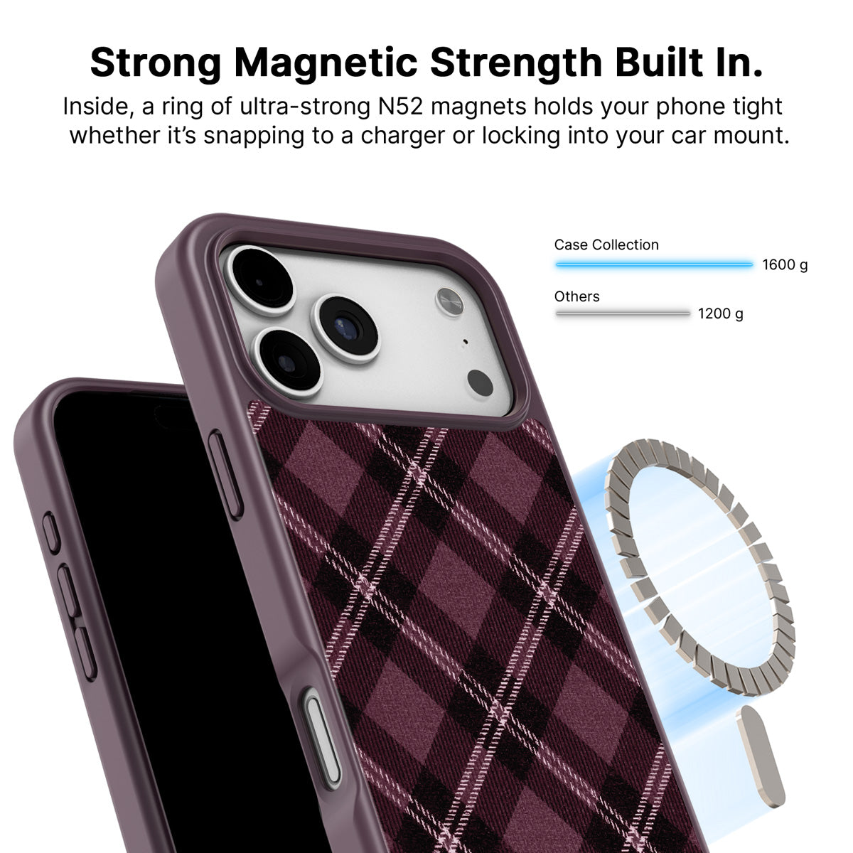 iPhone 17 Pro MagSafe case – Merlot Weave design