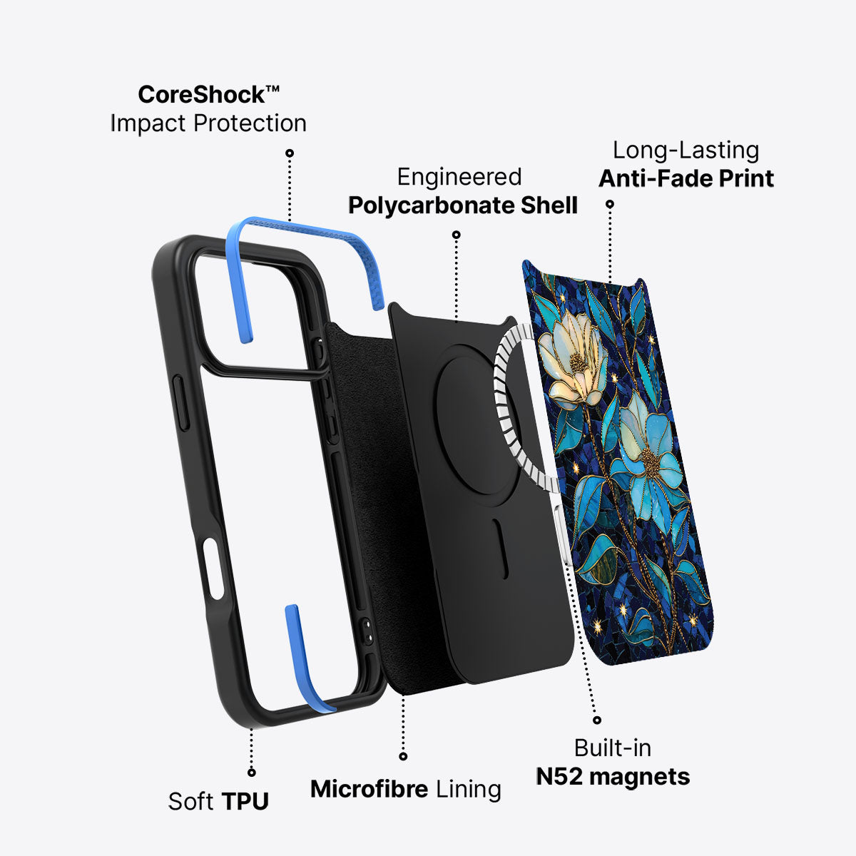 iPhone 17 Pro Case with MagSafe – Midnight Magnolia