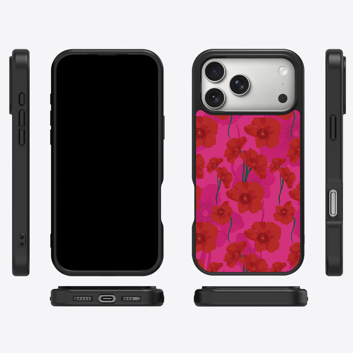 Pink Poppies - iPhone 17 Pro Case #case type_core (magsafe), #case type_core (non magsafe)