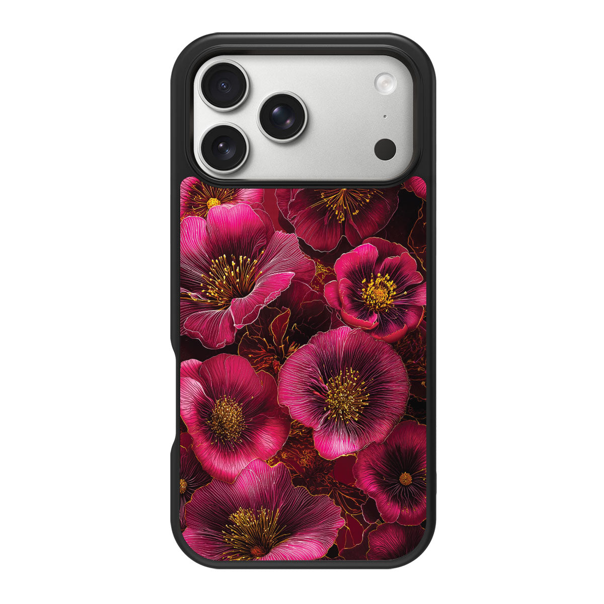 Polka Dot iPhone 17 Pro Case – Burgundy Bloom
