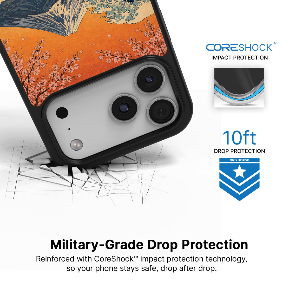 Sakura Coast iPhone 17 Pro case with drop protection