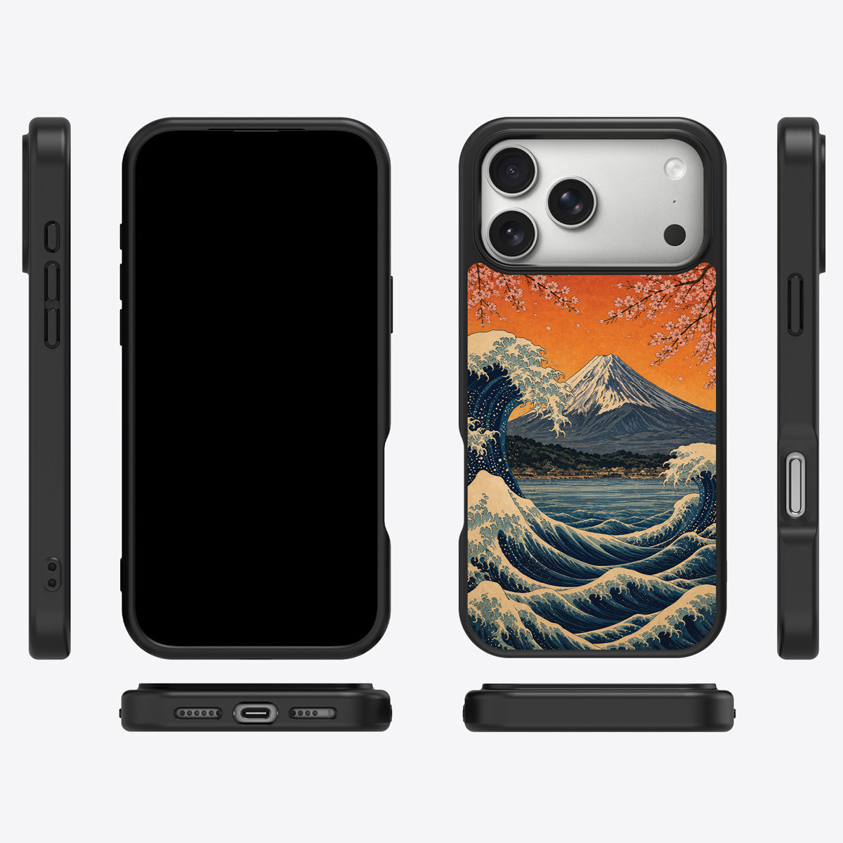 Sakura Coast iPhone 17 Pro case cover – multi-angle view
