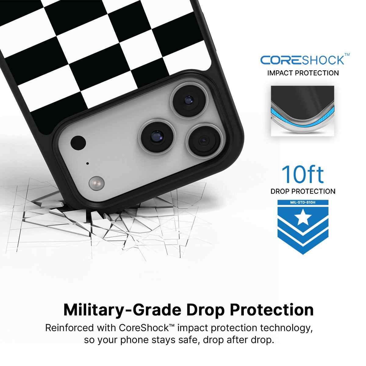 Skewed Checks - iPhone 17 Pro Case  #case type_core (magsafe), #case type_core (non magsafe)