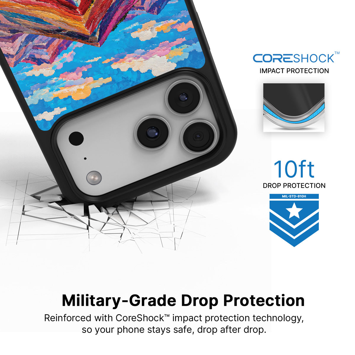 Spectrum Ridge iPhone 17 Pro case with drop protection