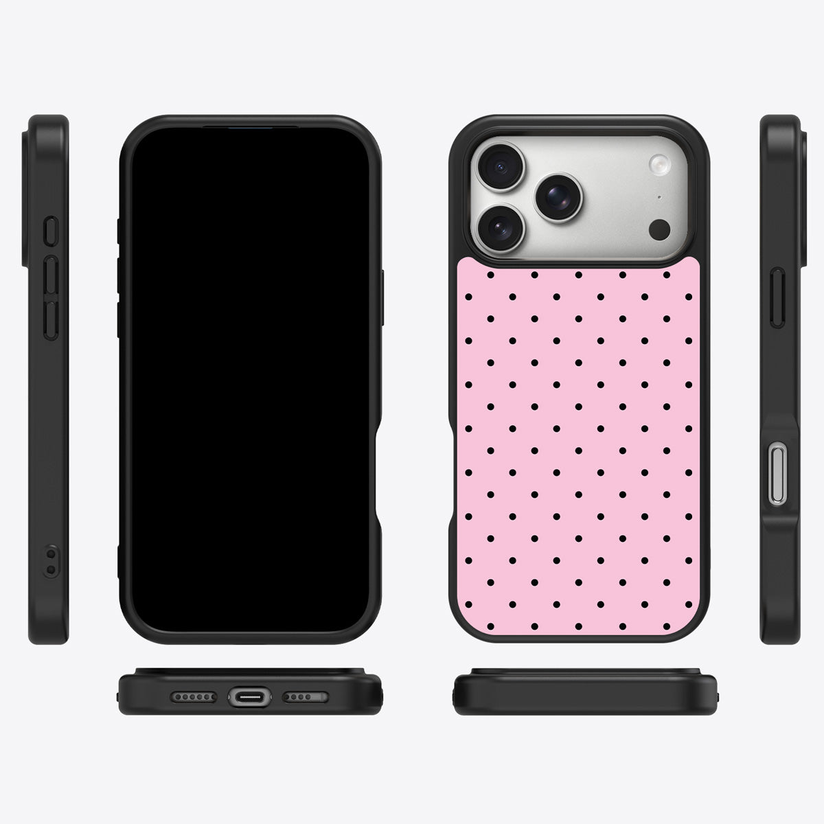 Pink Polka Dot iPhone 17 Pro Case – Veloria | MagSafe