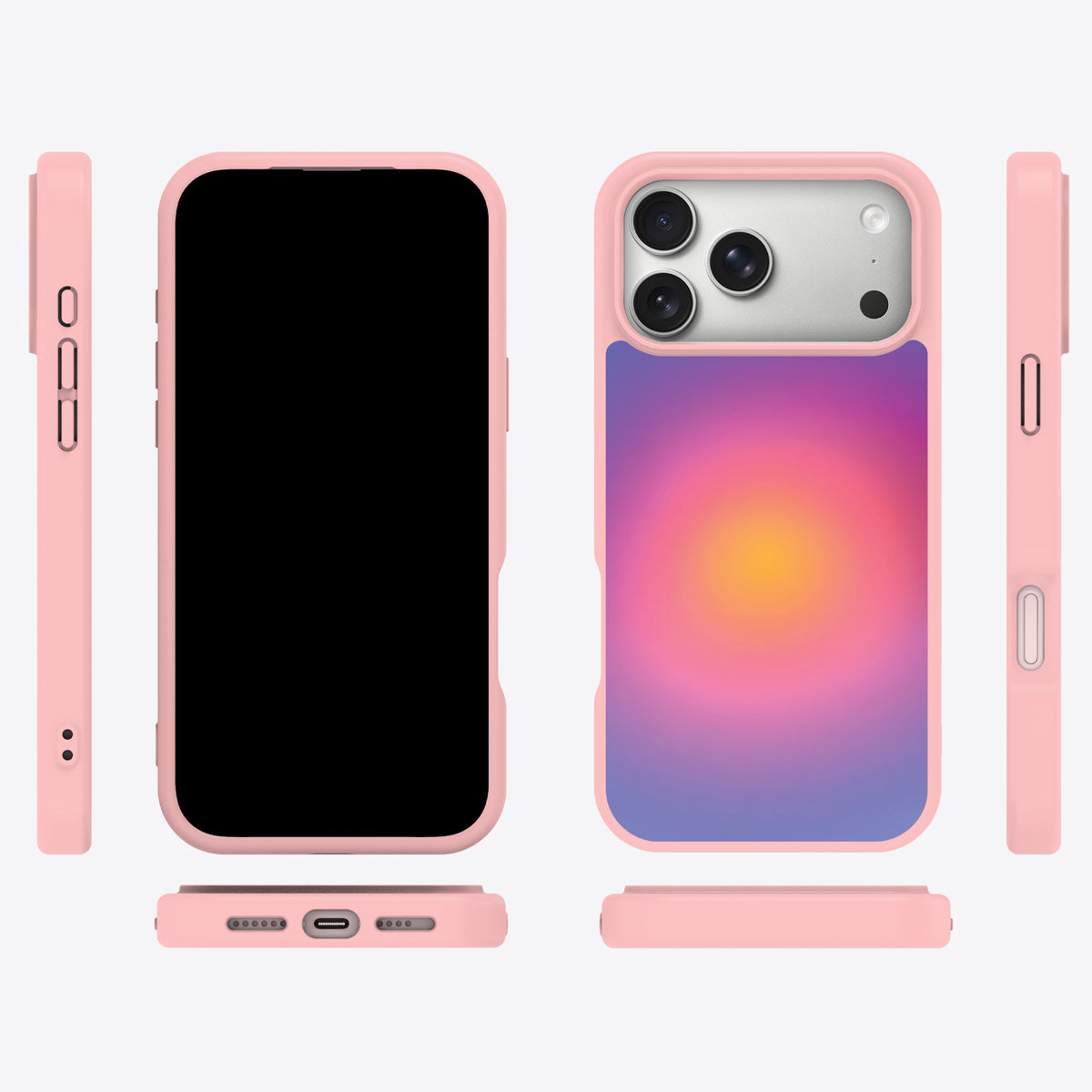 Aura Glow iPhone 17 Pro Max case cover – multi-angle view