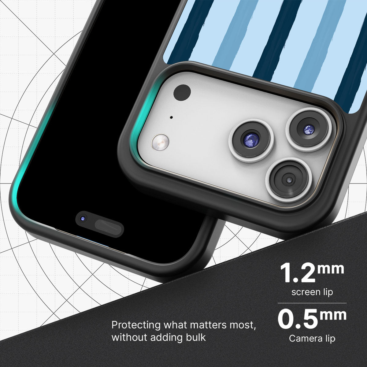 Blue Watercolor Stripes - iPhone 17 Pro Max Case #case type_core (magsafe), #case type_core (non magsafe)