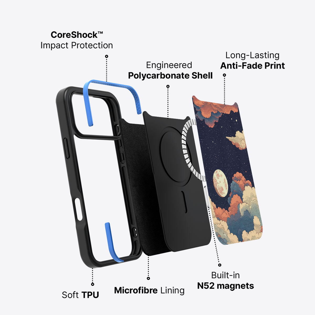 Blushed Moon - iPhone 17 Pro Max Case #case type_core (magsafe)