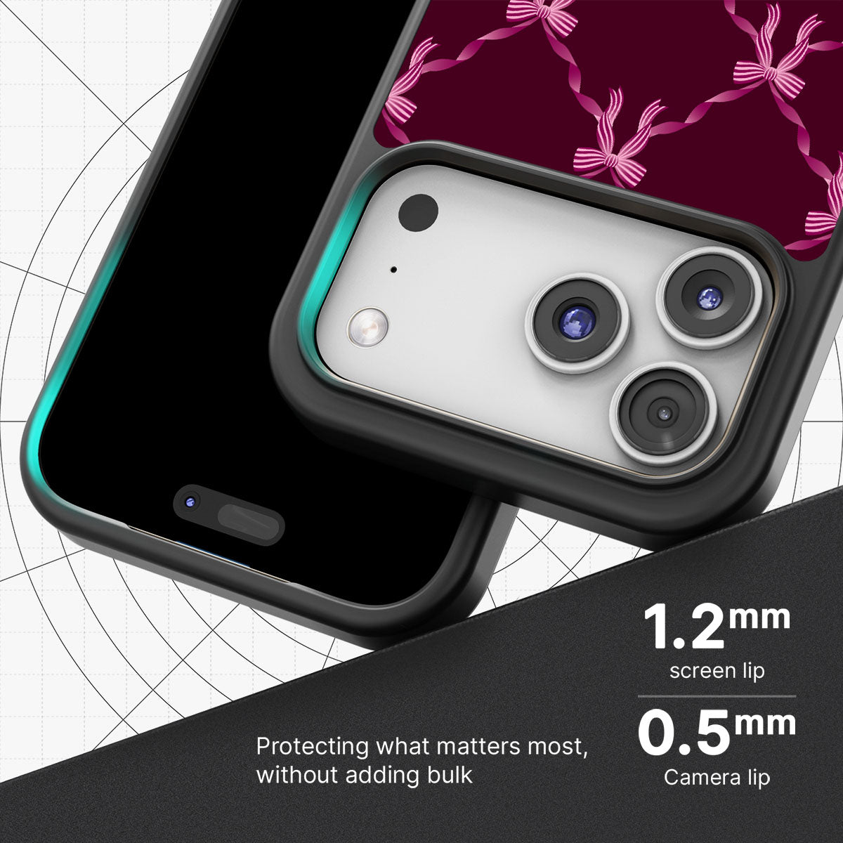 Bordeaux Bow - iPhone 17 Pro Max Case