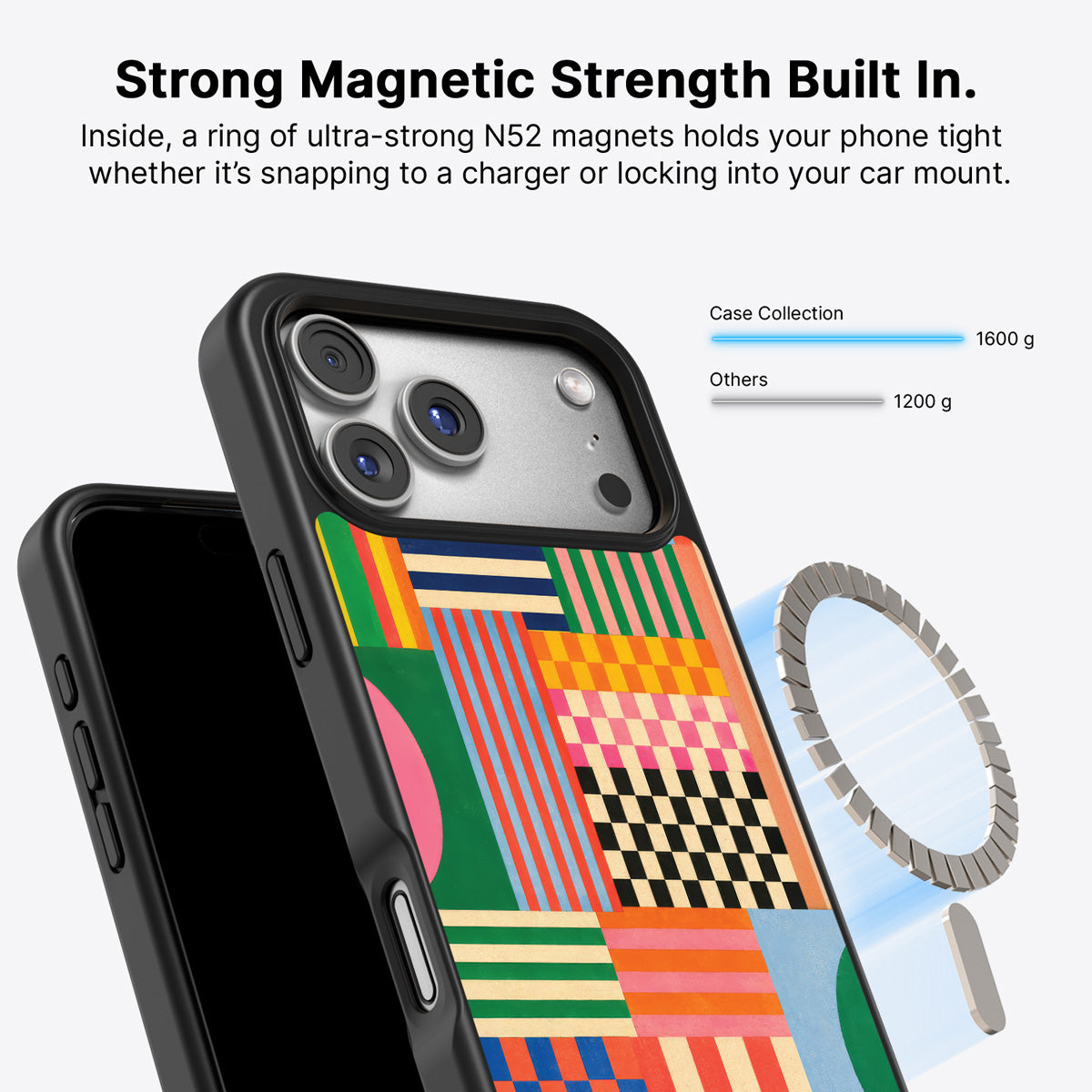 iPhone 17 Pro Max MagSafe case – Carnival Quilt design