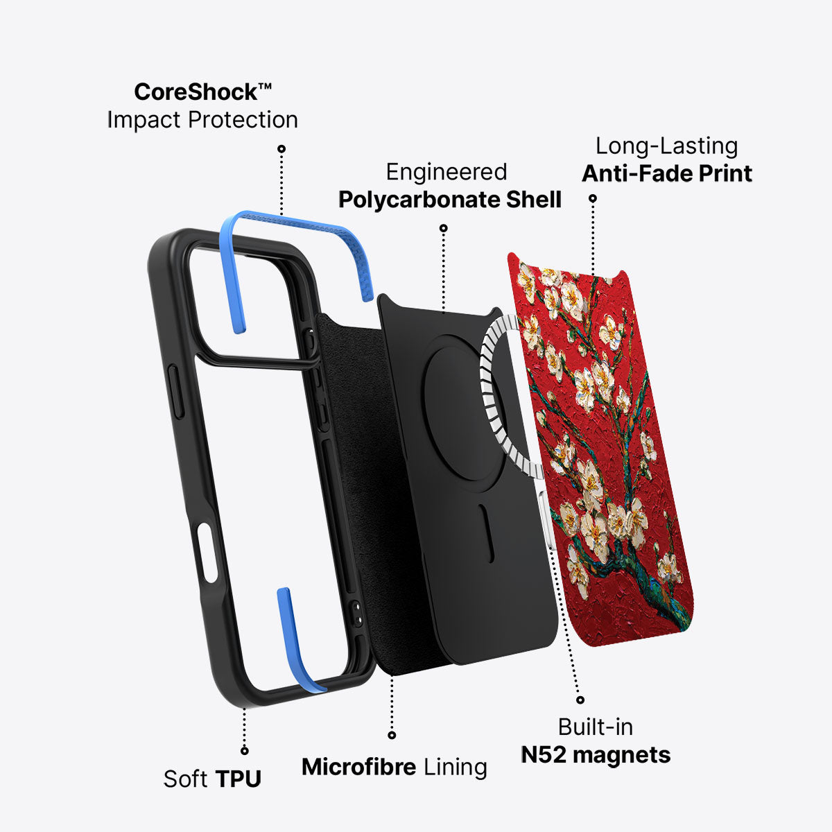 Crimson Blossom - iPhone 17 Pro Max Case #case type_core (magsafe)