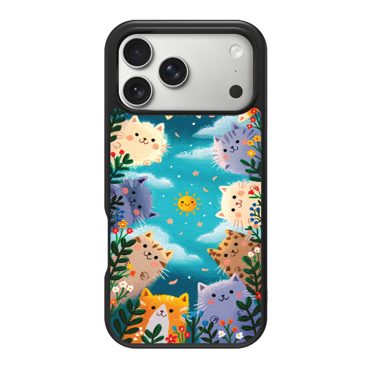 Garden Kittens design back view – iPhone 17 Pro Max case