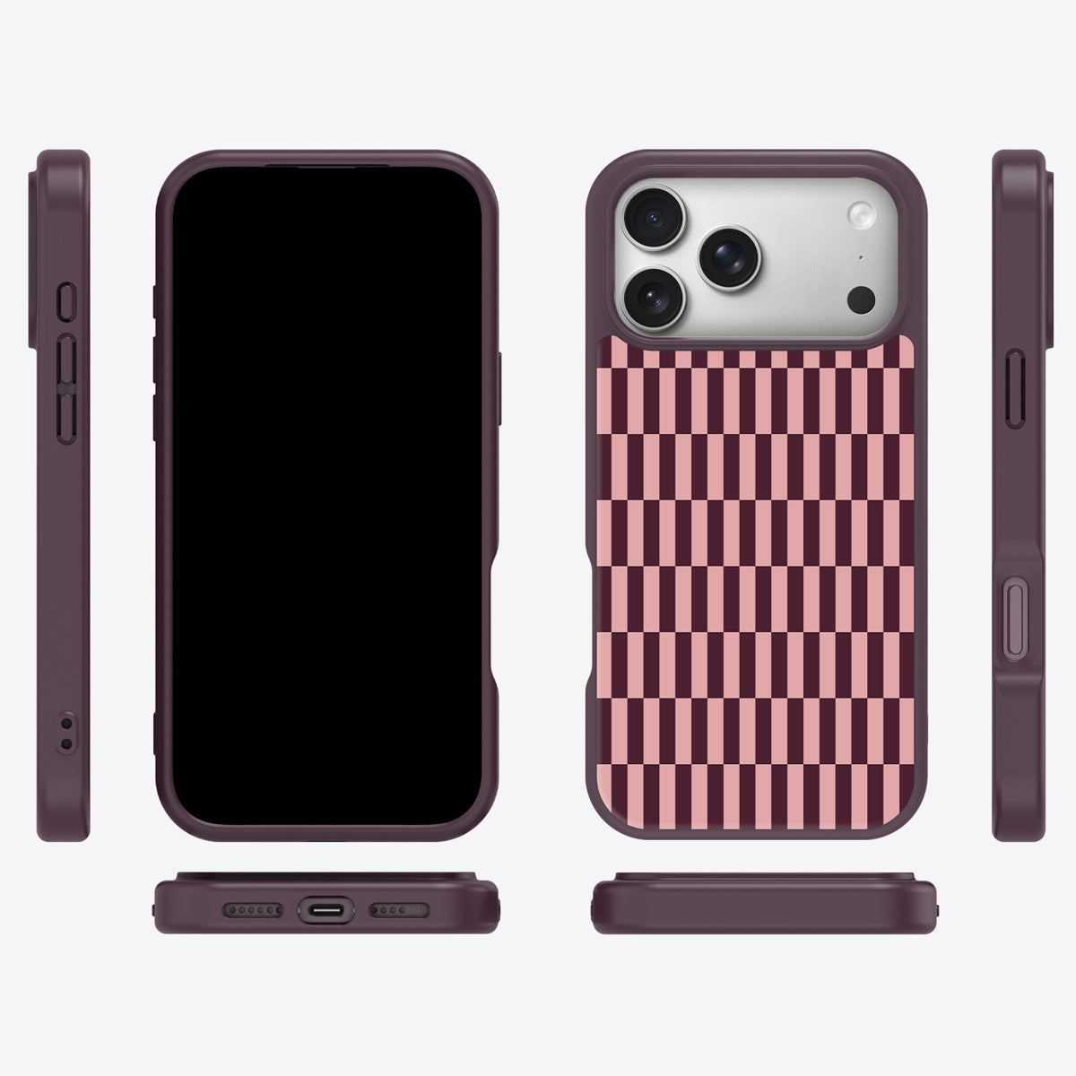 Garnet Stack iPhone 17 Pro Max case cover – multi-angle view