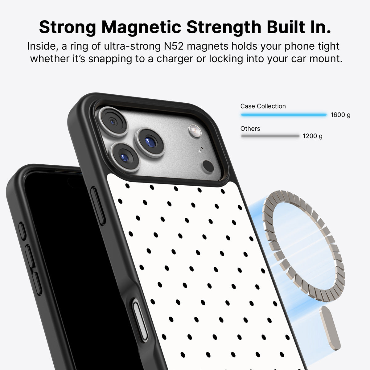 iPhone 17 Pro Max MagSafe case – Ivory Sprinkle design