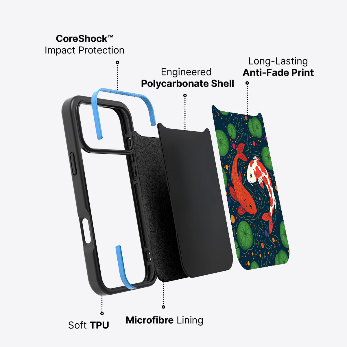 Koi Fish - iPhone 17 Pro Max Case, #case type_core (non magsafe)