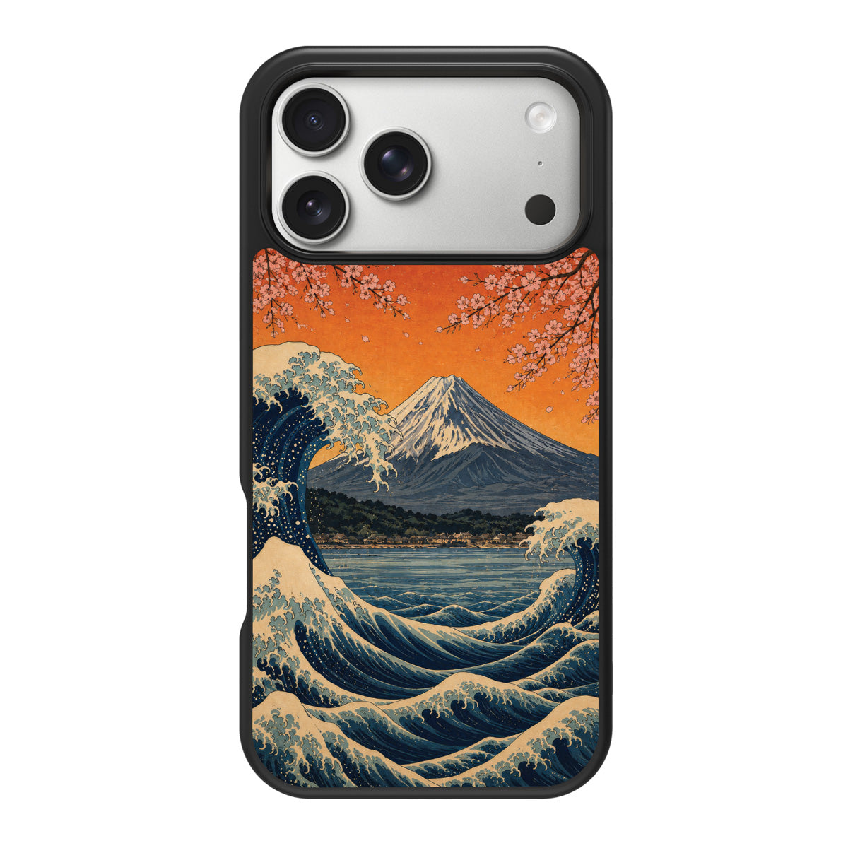 Sakura Coast design back view – iPhone 17 Pro Max case