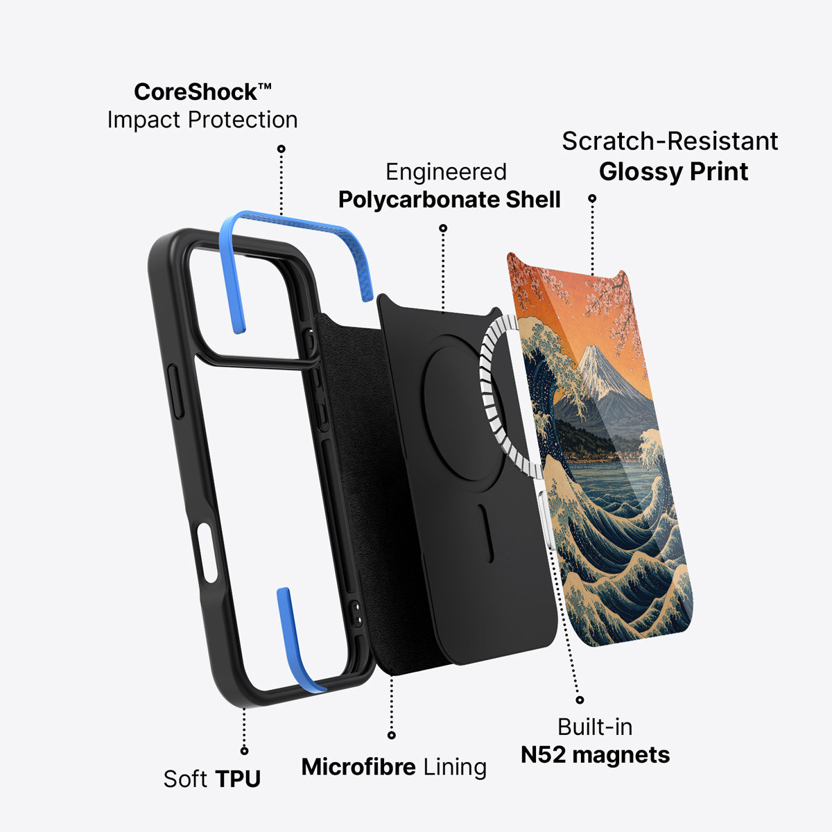 iPhone 17 Pro Max case construction – Sakura Coast phone case