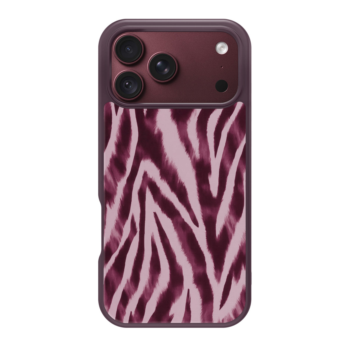 Sangria Zebra design back view – iPhone 17 Pro Max case