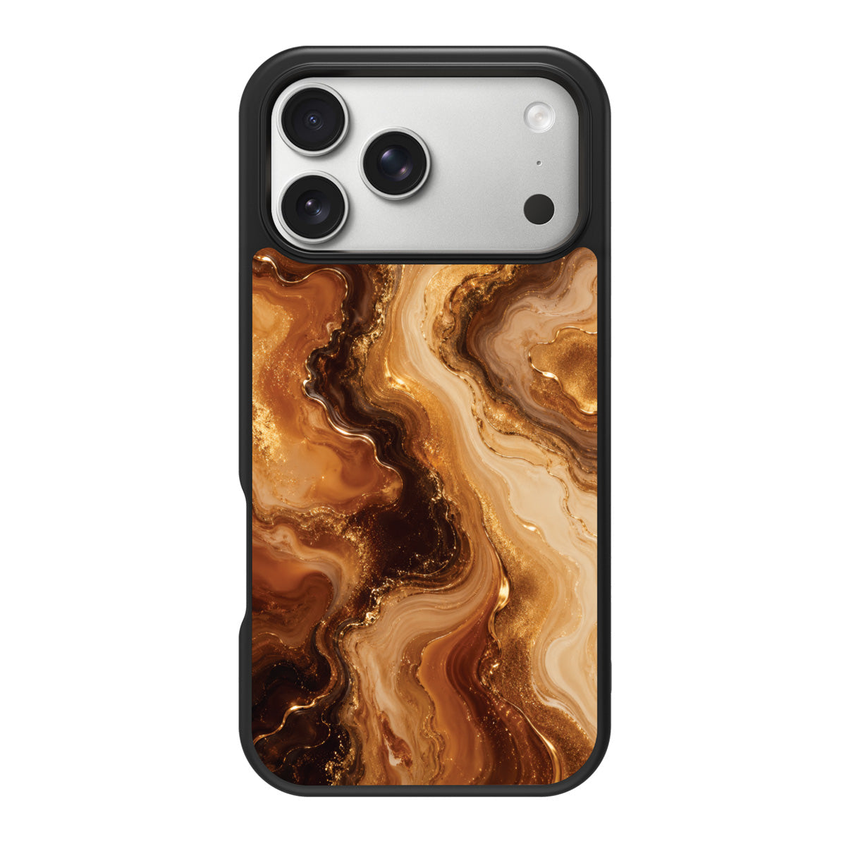 Caramel Swirl design back view – iPhone 18 Pro case