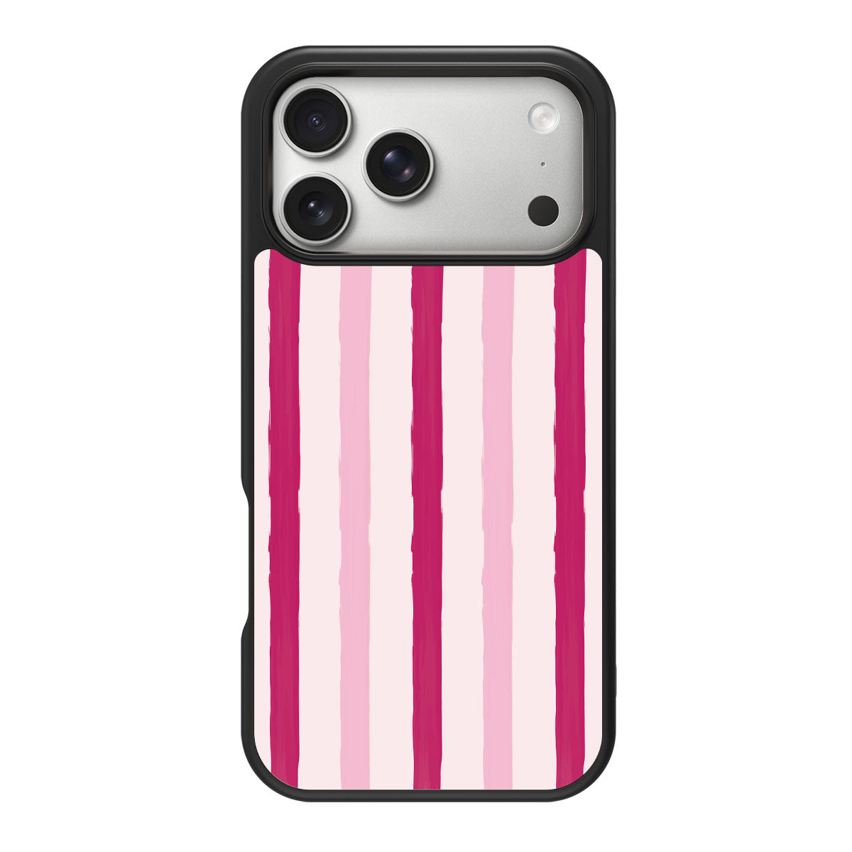 Pink Watercolor Stripes design back view – iPhone 18 Pro case