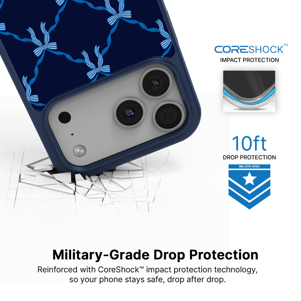 Azure Elegance MagSafe case with drop protection