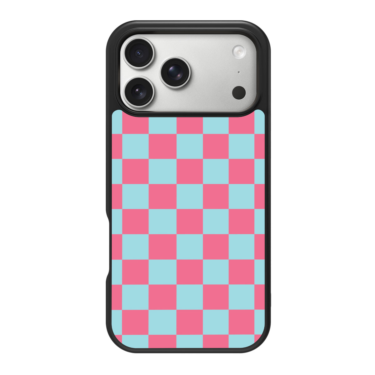Blue Checkered Designer iPhone 18 Pro Max Case – Candy Floss | MagSafe