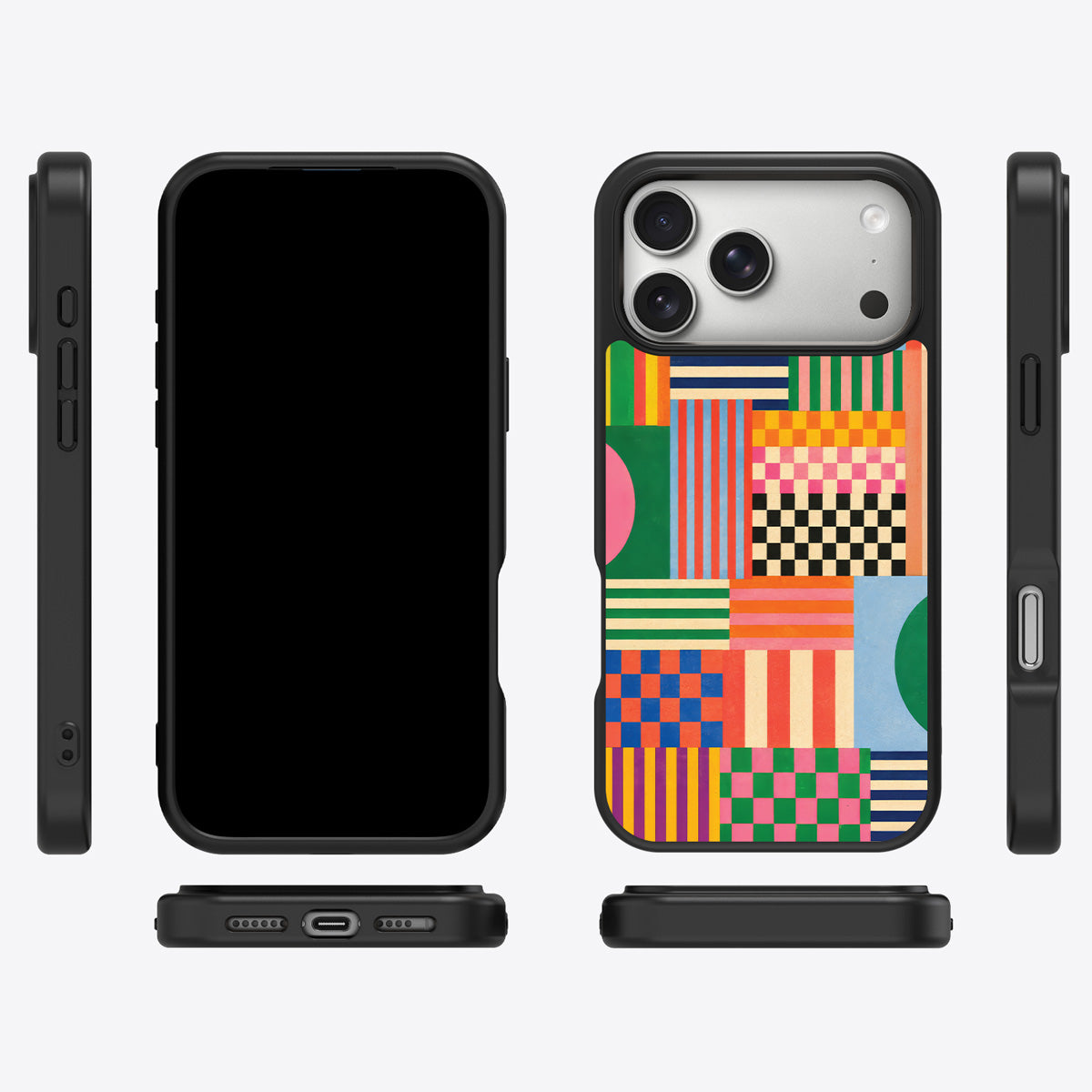 Carnival Quilt iPhone 18 Pro Max case cover – multi-angle view