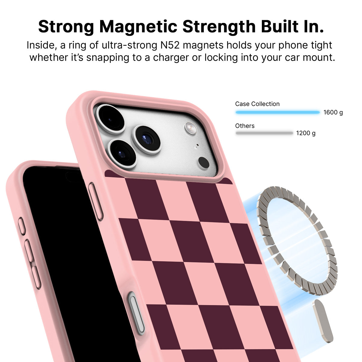 iPhone 18 Pro Max MagSafe case – Claret Tile design