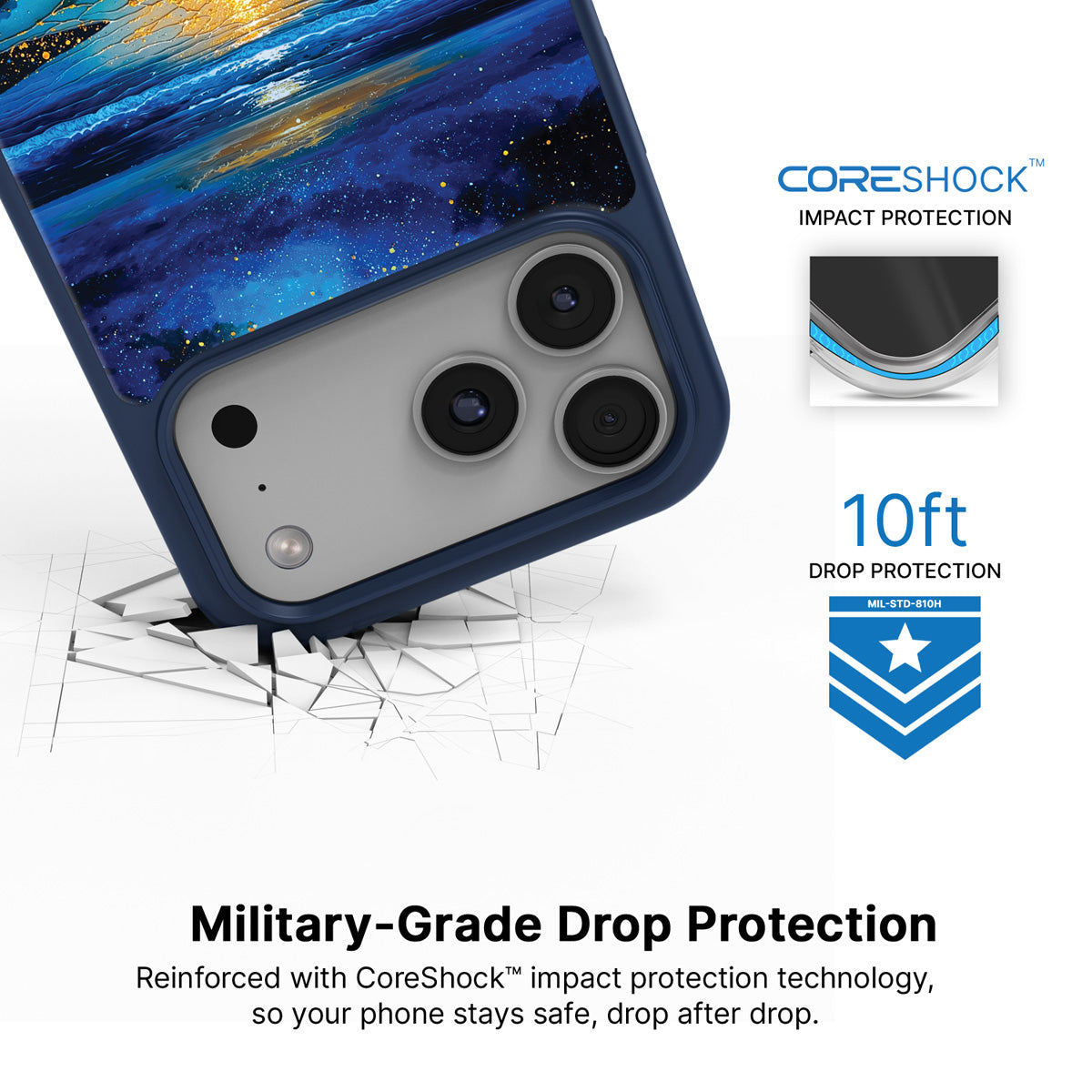 Cosmic Seascape MagSafe case with drop protection