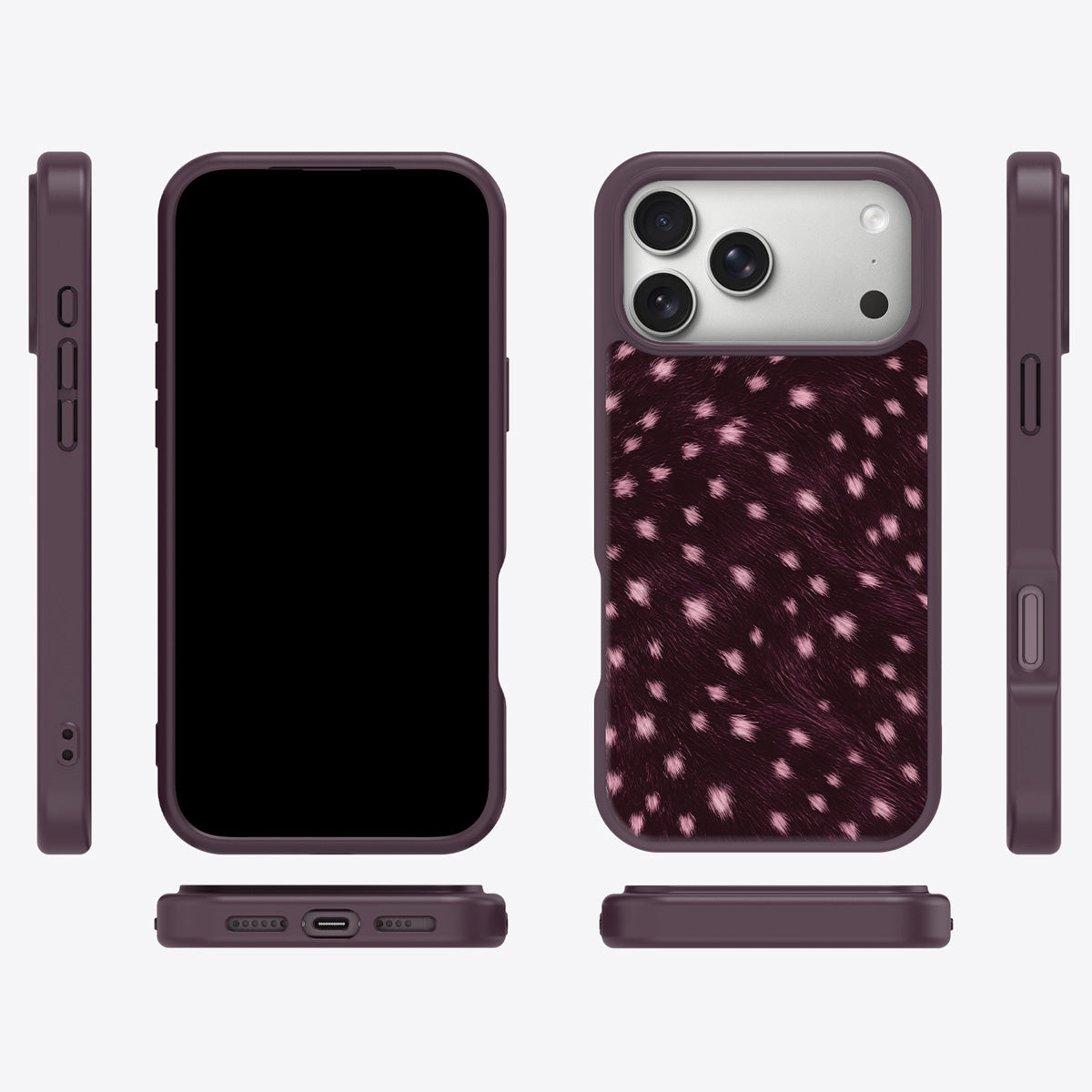 Fawn Spots iPhone 18 Pro Max case cover – multi-angle view