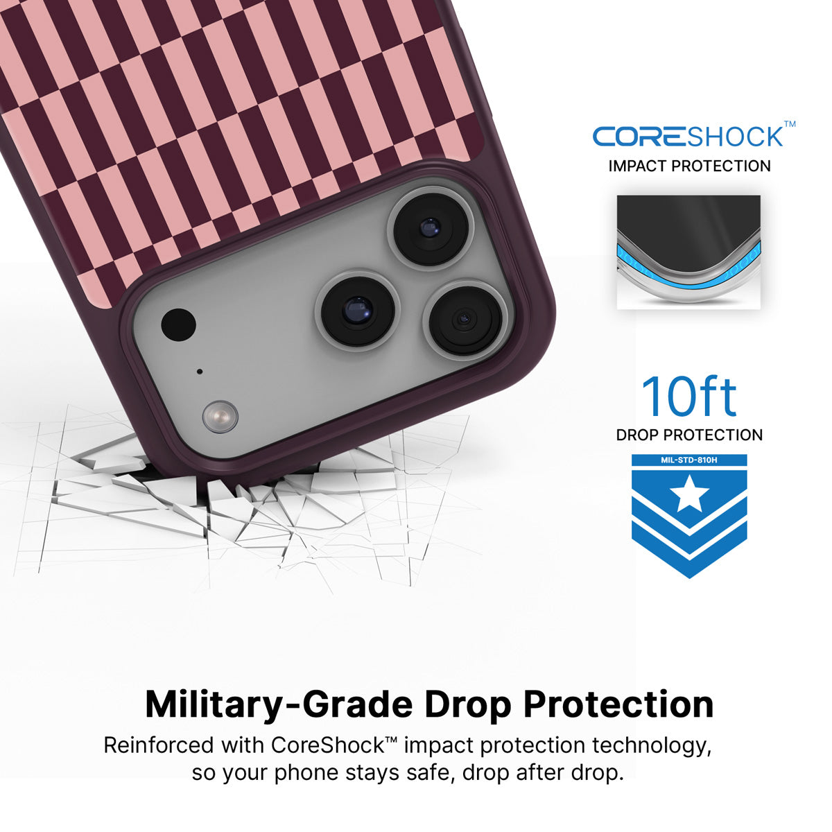 Garnet Stack iPhone 18 Pro Max case with drop protection