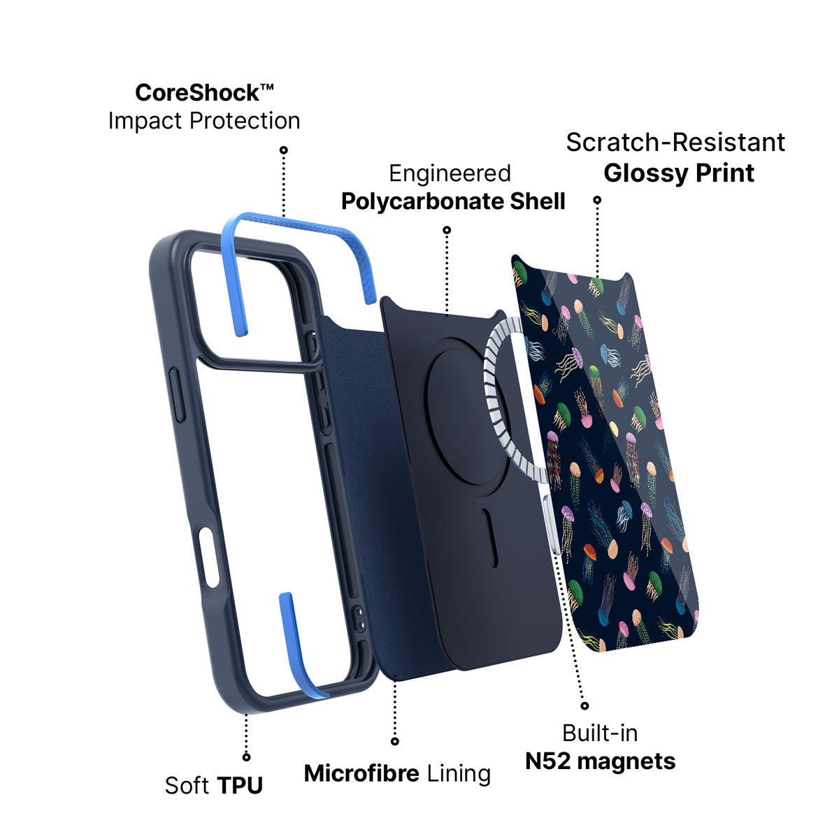 MagSafe case construction – Jellyfish phone case