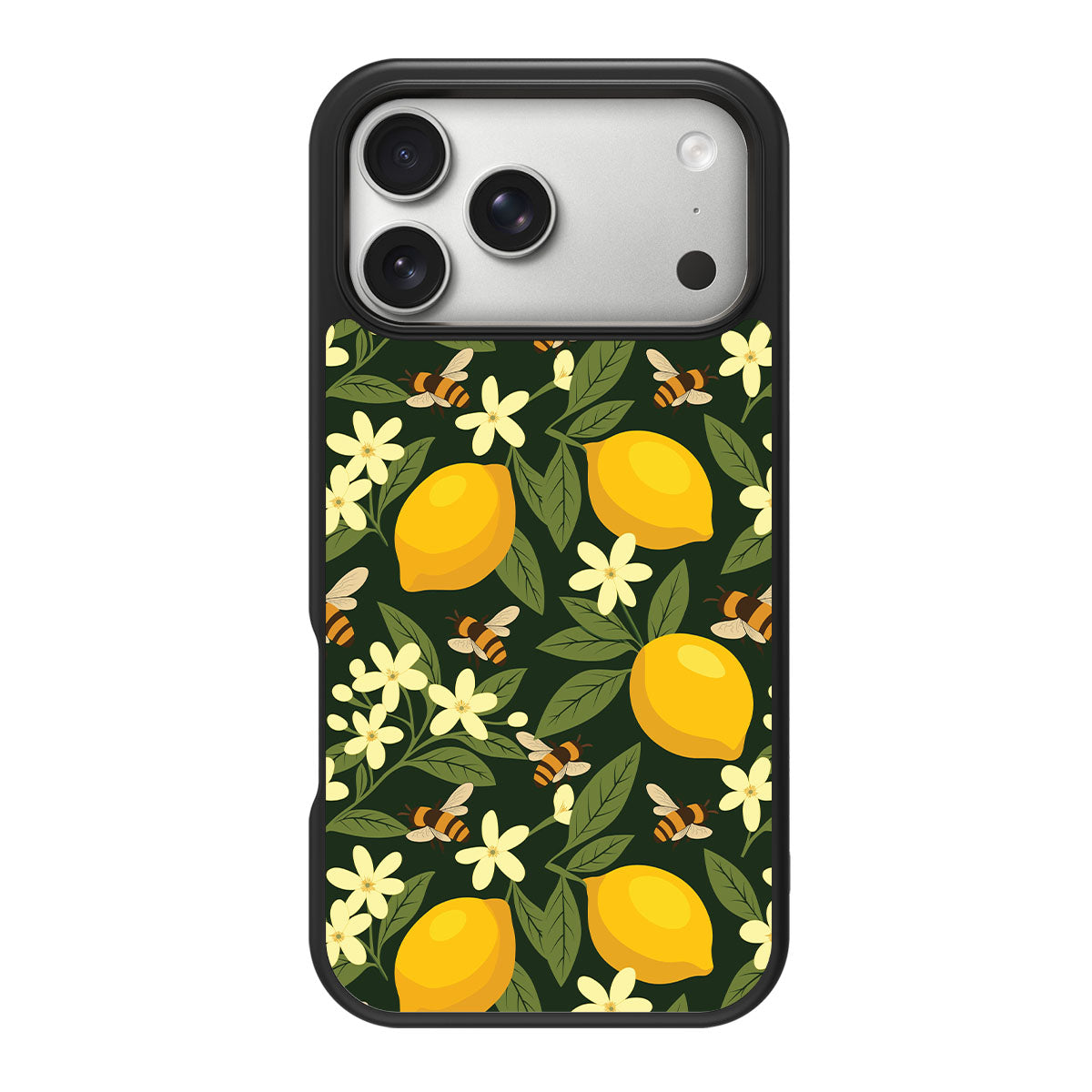 Lemon and Bees design back view – iPhone 18 Pro Max case