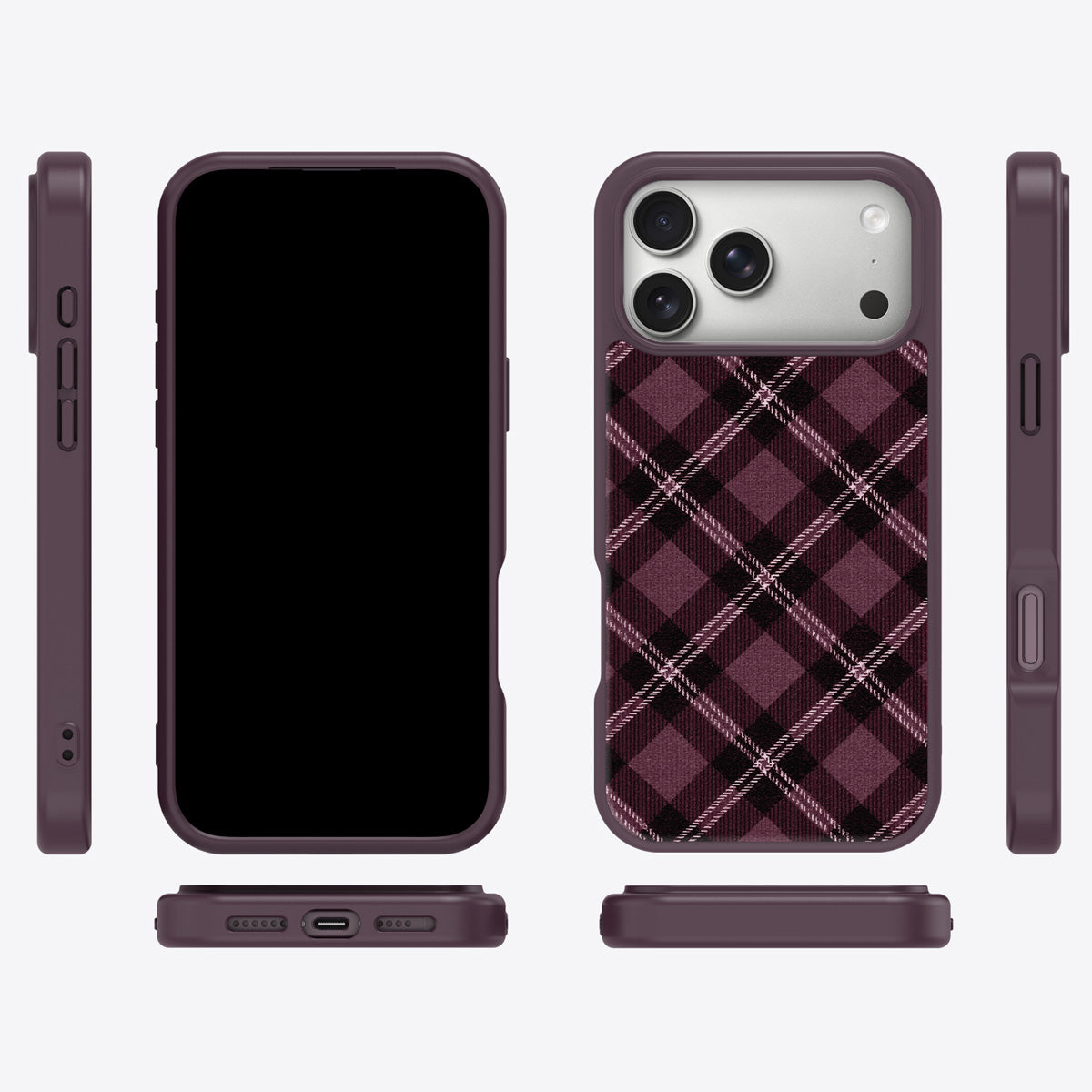 Merlot Weave iPhone 18 Pro Max case cover – multi-angle view