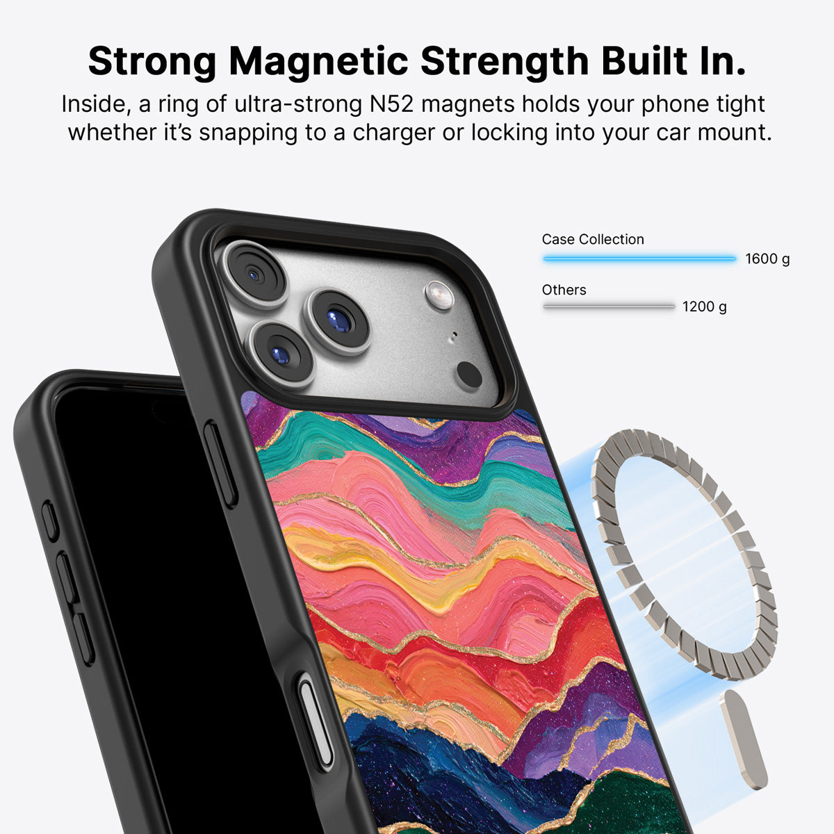 iPhone 18 Pro Max MagSafe case – Painted Peaks design