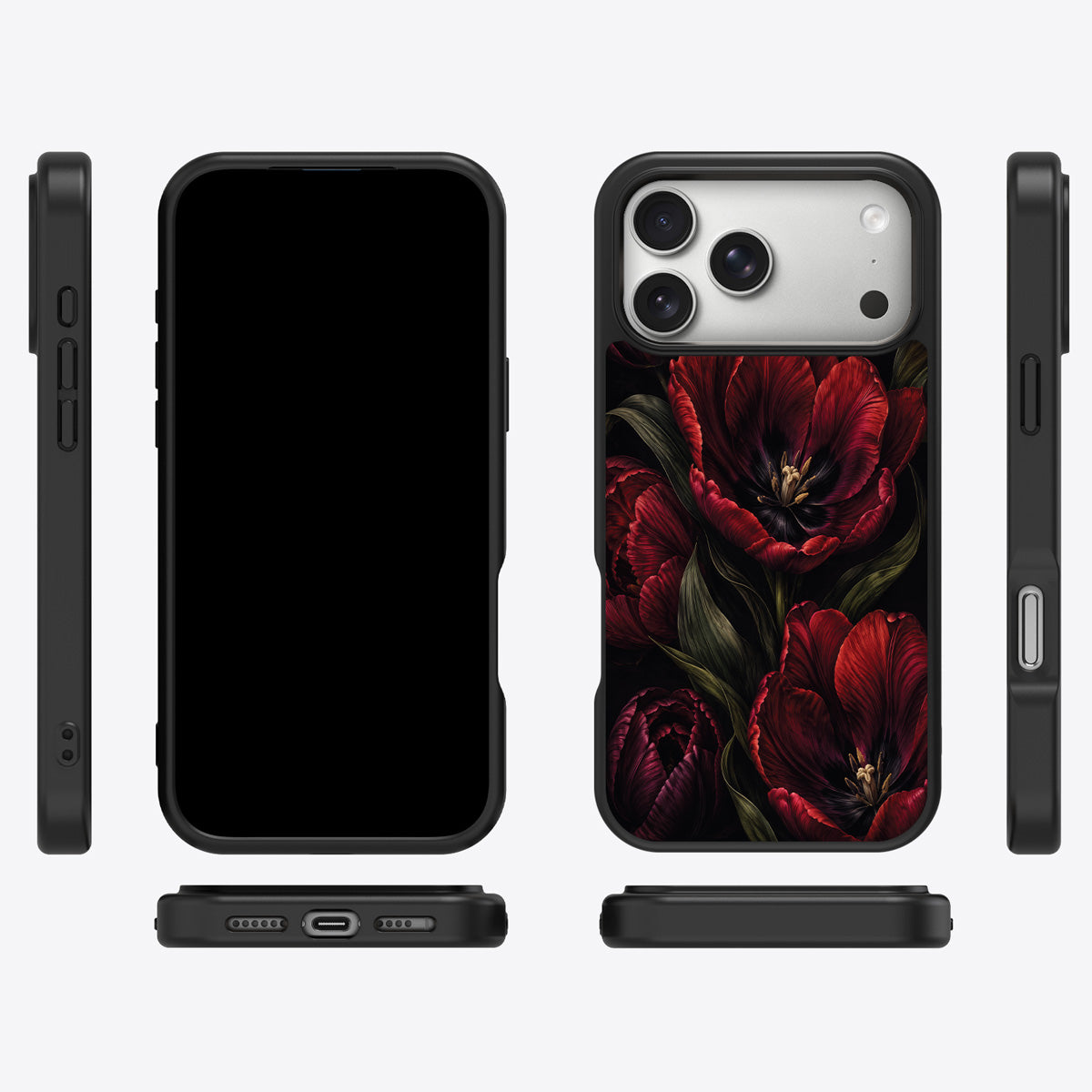 Scarlet Hour iPhone 18 Pro Max case cover – multi-angle view