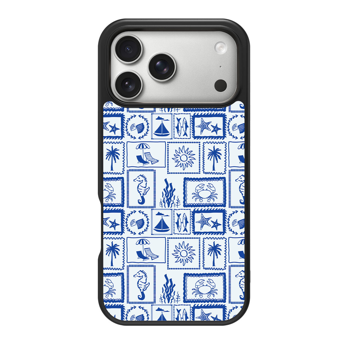 Seaside Sketches design back view – iPhone 18 Pro Max case