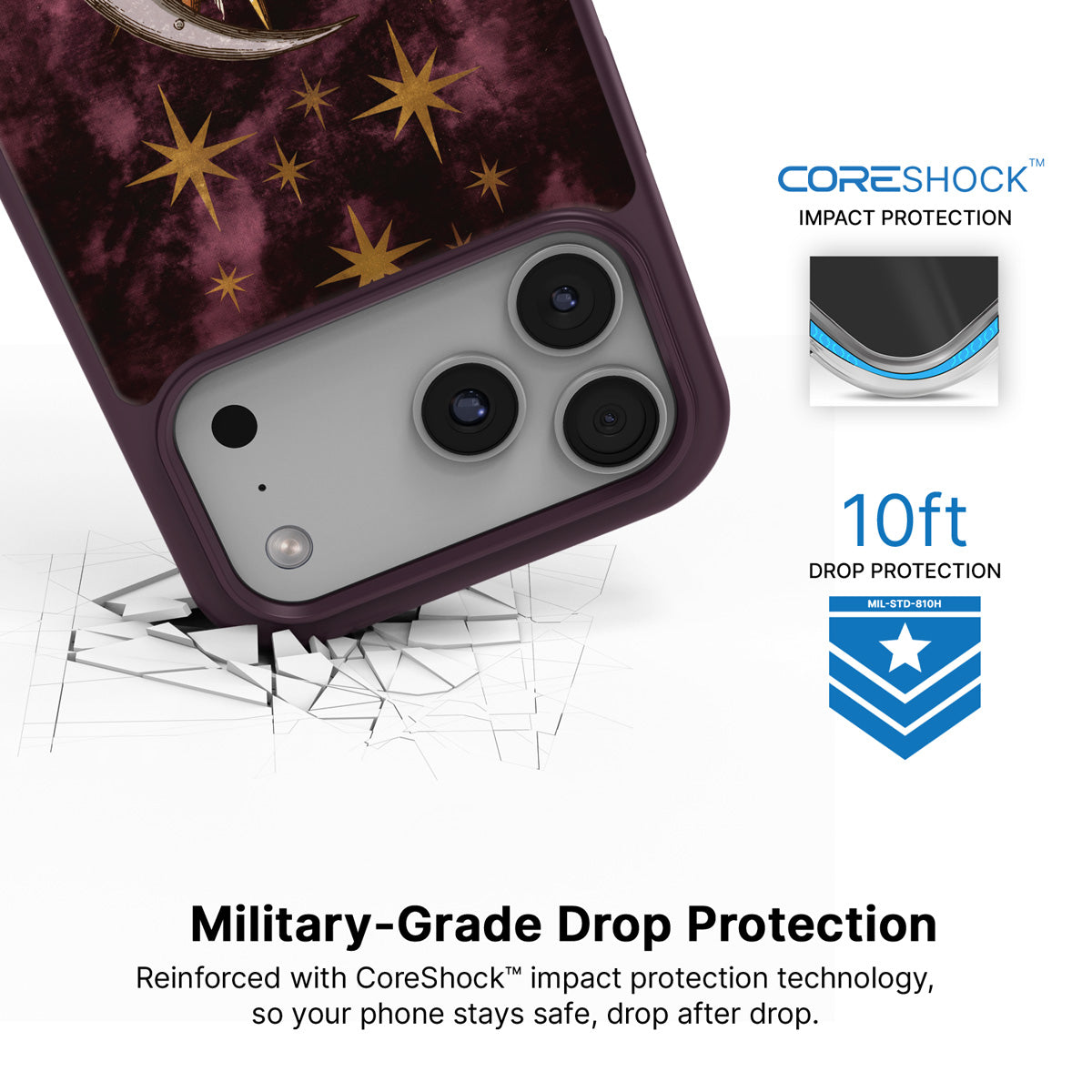 Sun and Moon iPhone 18 Pro Max case with drop protection