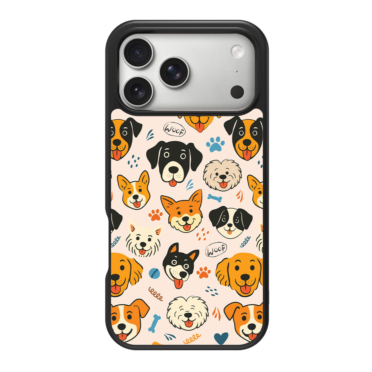Woof Squad design back view – iPhone 18 Pro Max case